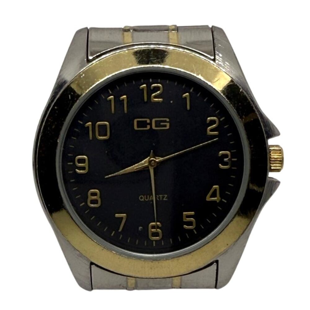 CG Two-Tone Watch CG121M Stainless Back Gold Bezel Quartz Needs Battery